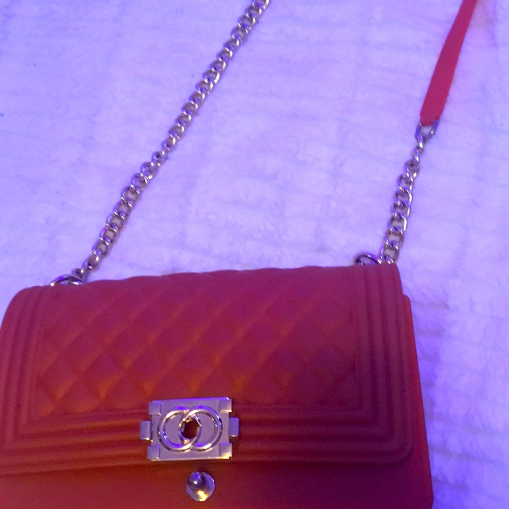 Orange hand bag